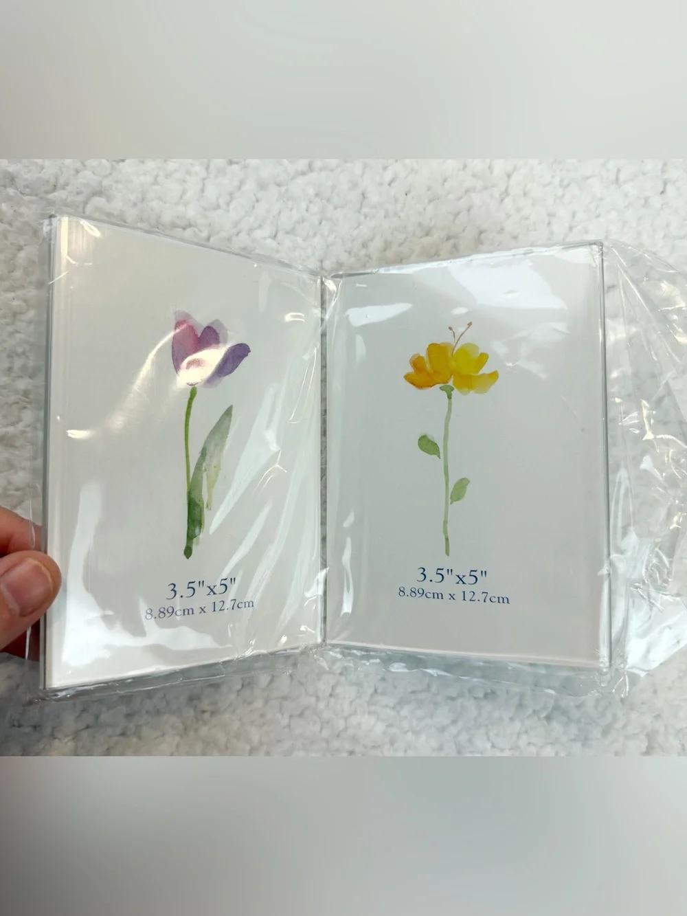 (VTG) LONG'S • Clear Acrylic Double Picture Frames, Set of 4